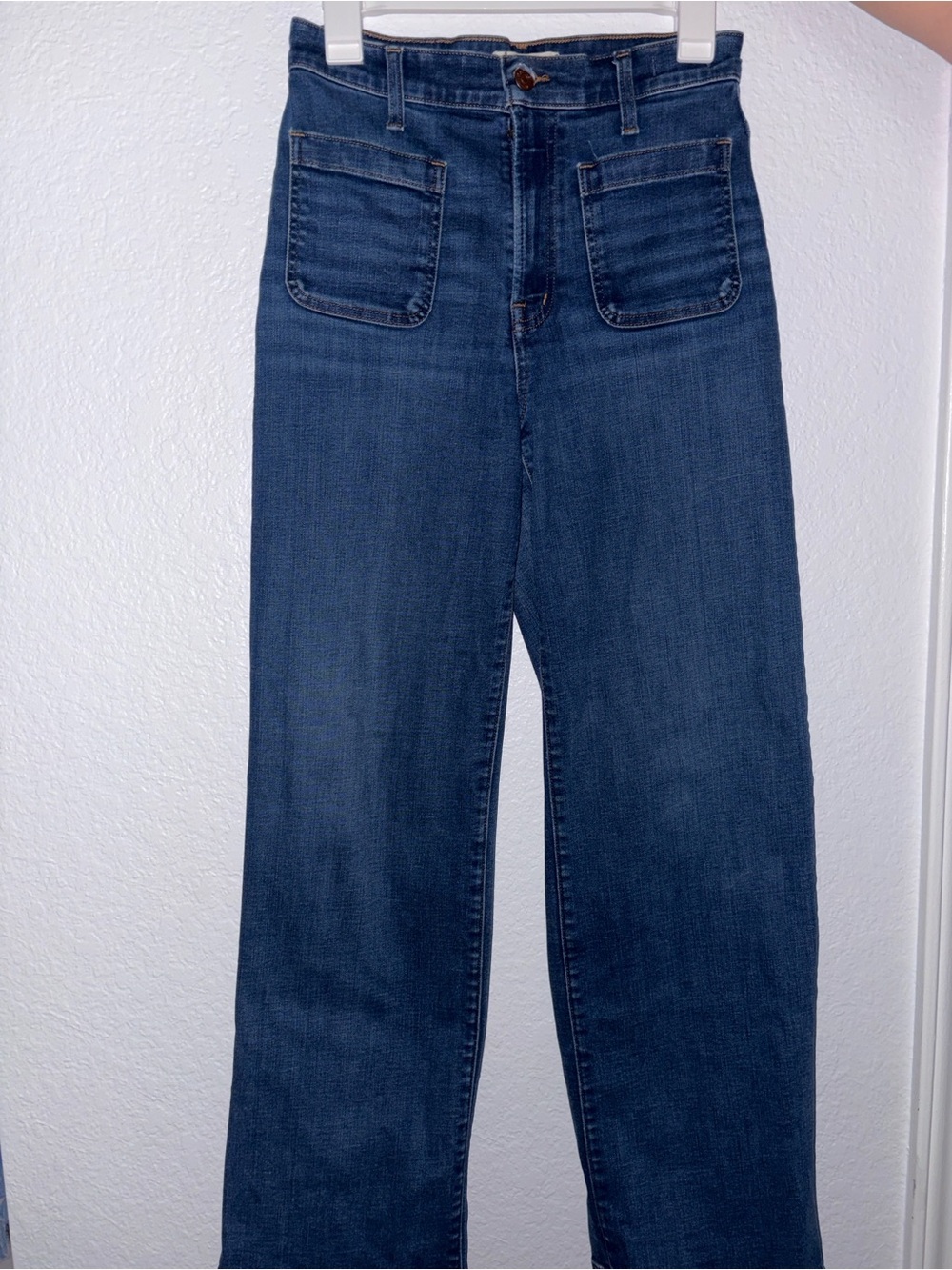 Madewell Dark Blue Emmet Wideleg Jeans